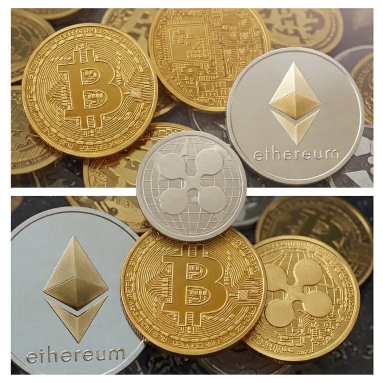 זהו קולאז' של מטבעות דיגיטליים שונים, עם כל מטבע מופרד על ידי קו לבן ועם מסגרת לבנה. התמונה בגודל של לפחות 1200 פיקסלים. הסגנון של התמונה הוא אילוסטרציה מודרנית וקלה, והצבעים בהירים, קלים ונוחים. התאורה טבעית, והאובייקטים מסודרים בצורה שהם מקדימה ויש להם רקע מיוחד. התמונה מעבירה רגש של הזדהות עם הנושא של המאמר, ומראה את יופיו של עולם המטבעות הדיגיטליים.