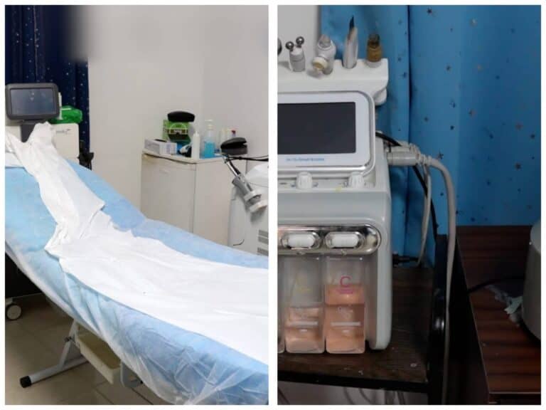 חדר טיפולים מאולתר שבו בוצעו ניתוחי שאיבת שומן לא חוקיים בצפון הארץ