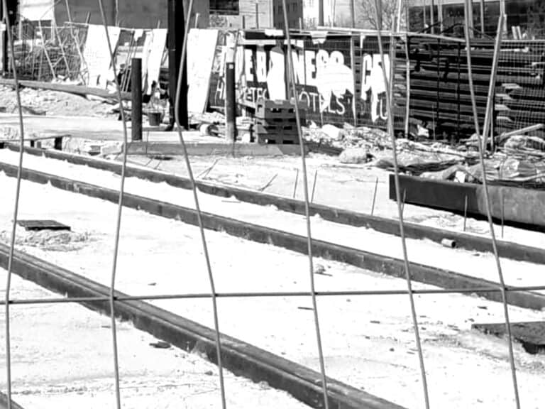 Light rail construction area symbolizing urban change in Jerusalem