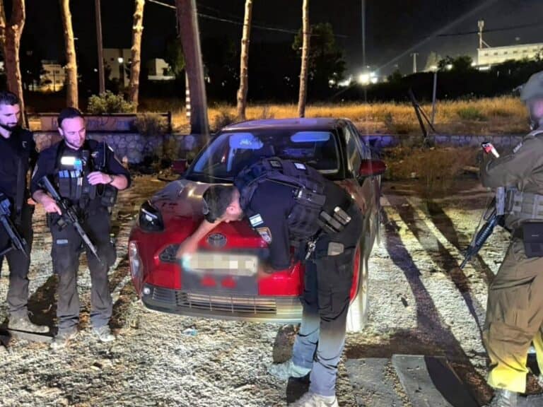 Recovered stolen Israeli car from Al-Am'ari refugee camp near Jerusalem