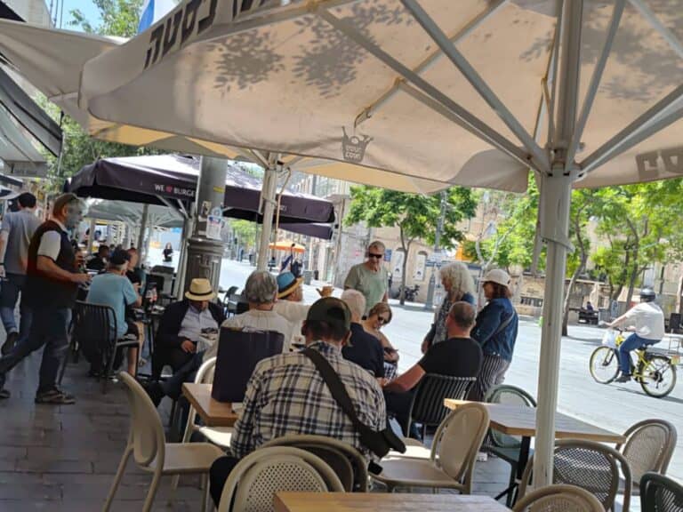 People will soon return to cafes on Jaffa Street, Jerusalem, after emergency restrictions are lifted