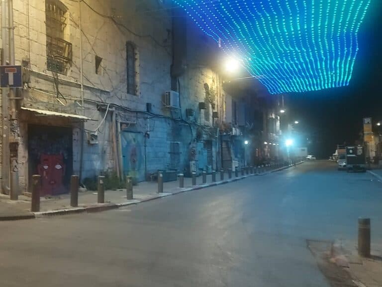 Shoshan Street in central Jerusalem, once a hub for LGBT nightlife – now quiet and almost deserted