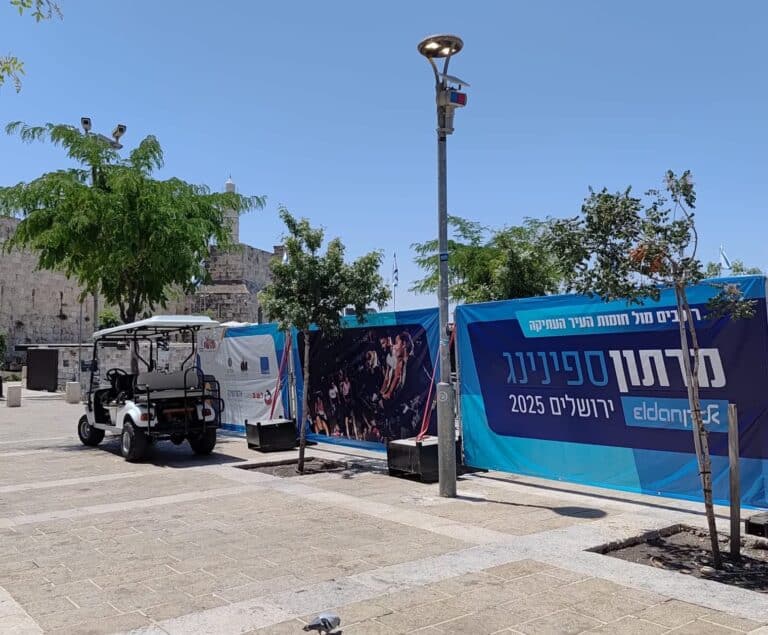 Outdoor summer setup in Jerusalem under clear skies and dry weather – June 15, 2025