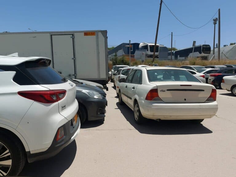 Blocked cars in Har Hotzvim free parking lot, Jerusalem, amid growing tension between drivers