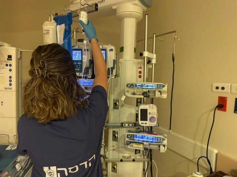 Pediatric ICU at Hadassah Ein Kerem in Jerusalem, treating infants with measles-related complications ar