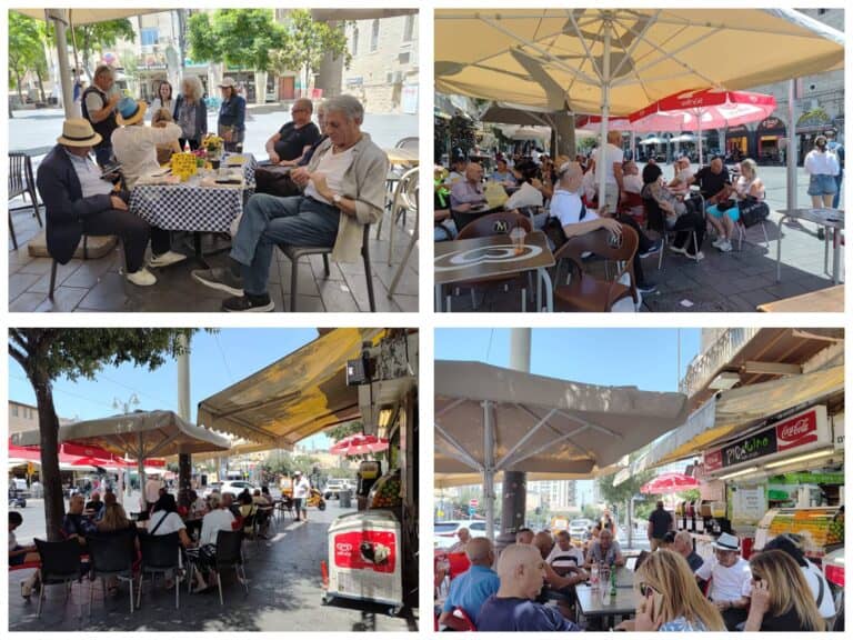 Locals gather again in Jerusalem’s Jaffa Street cafés, reviving life and laughter after weeks of silence