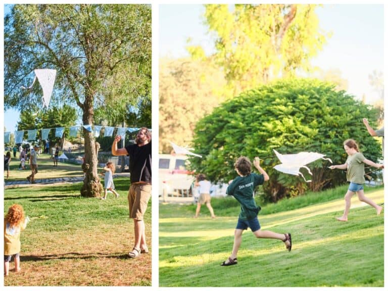 Kids and parents enjoy kite-making workshops in Jerusalem’s Bloomfield Garden
