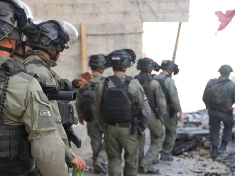 Israeli Border Police forces during a security operation in Jerusalem area