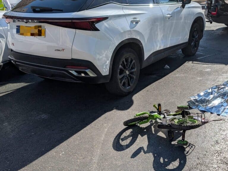 Child’s bike at fatal crash scene in Romema, Jerusalem – summer road dangers in focus