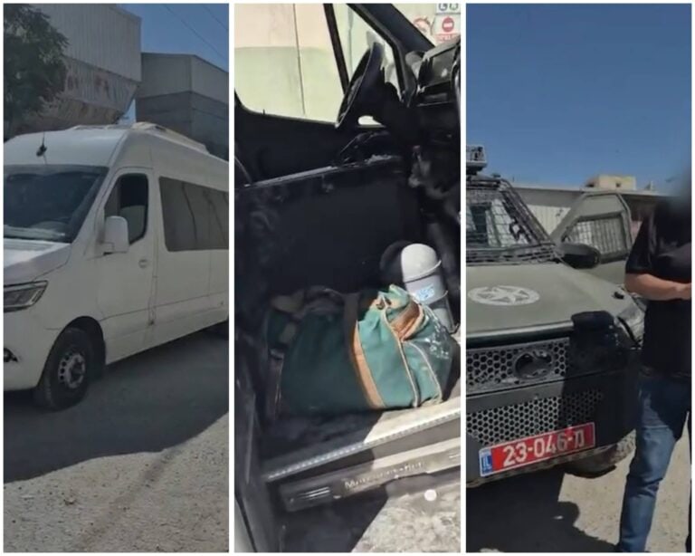 اعتقال حافلة صغيرة تقل 21 بلا تصريح قرب جدار الفصل في بيت المقدس. التوثيق يكشف الخطر على أطراف المدينة