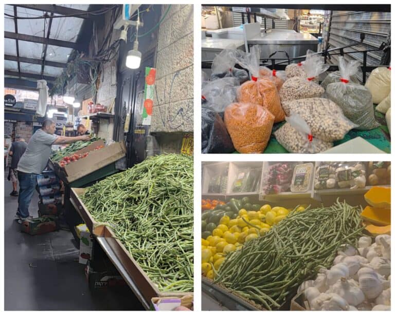 Black-eyed peas displayed in Mahane Yehuda Market in Jerusalem