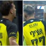 מאמן בית"ר ירושלים ברק יצחקי, וכוכבי הקבוצה ירדן שועה ועומר אצילי