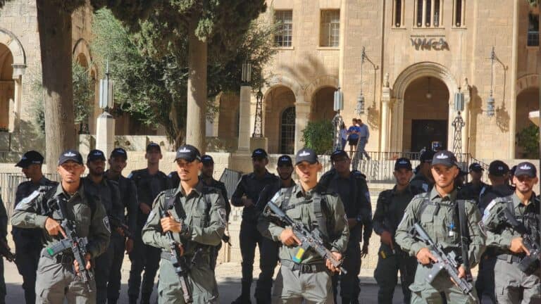 Border Police officers in Jerusalem during Operation Blue Shield 7 ahead of the U.S. Vice President’s visit