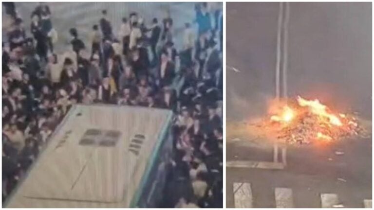 מחאת חוק הגיוס בירושלים: רחוב בר אילן הופך לכאוס עם פחים בוערים, אבנים וחסימות תנועה