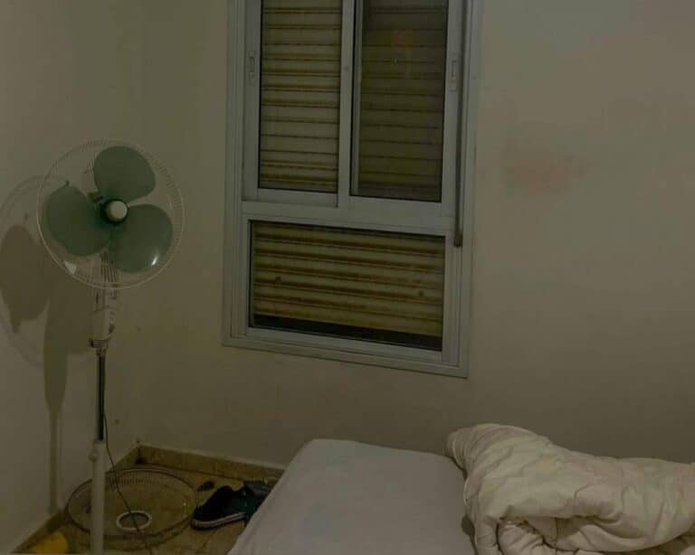 The fan and the bedroom in Beit Shemesh from which the 12 year old was taken to a Jerusalem hospital