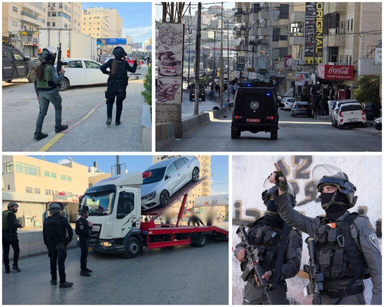 פעילות אכיפה של משטרת מחוז ירושלים בכפר עקב שבצפון ירושלים במהלך השבוע האחרון, במהלכה נתפסו רכבים החשודים כגנובים וסחורה לא חוקית (Photo: Israel Police Spokesperson)