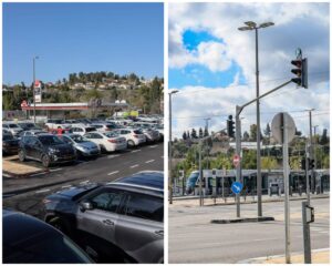 Kituo kipya cha hifadhi-na-panda katika Makutano ya Ora, kando ya njia ya Mstari Mwekundu wa treni nyepesi Yerusalemu (Photo: Arnon Busani)