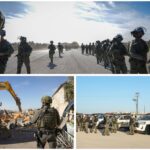 Lực lượng an ninh và xe ủi trong một hoạt động phá dỡ tại Kafr Aqab, Bắc Jerusalem