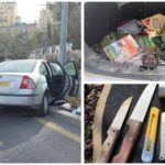 רכב חשוד שנעצר בכניסה לירושלים באזור גינות סחרוב במהלך פעילות משטרתית