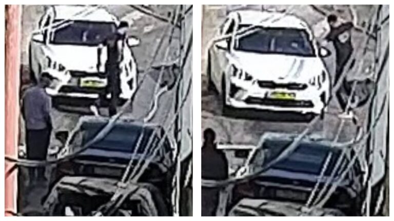 תיעוד אירוע דקירה בשכונת עיסאוויה בירושלים - החשוד מתקרב לרכבו של הקורבן רגע לפני התקיפה