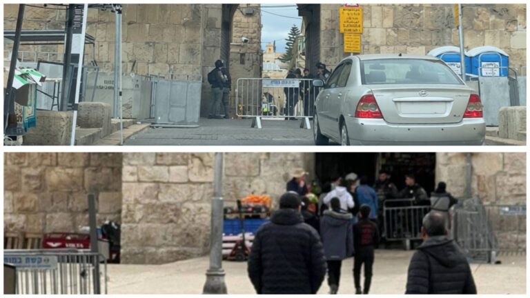 כוחות משטרה מציבים מחסומים בשערי העיר העתיקה תוך פינוי מתפללים ממסגד אל אקצא בעיצומו של הרמדאן