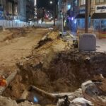 עבודות חפירה ברחוב קינג ג'ורג' במרכז ירושלים