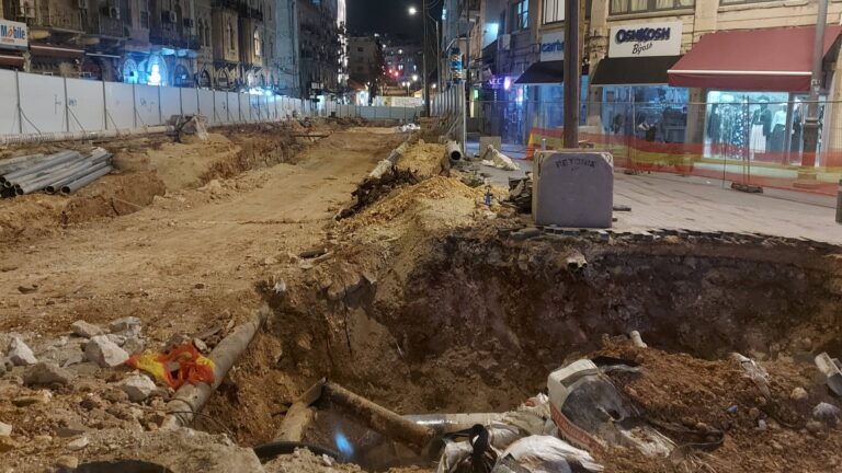 עבודות חפירה ברחוב קינג ג'ורג' במרכז ירושלים