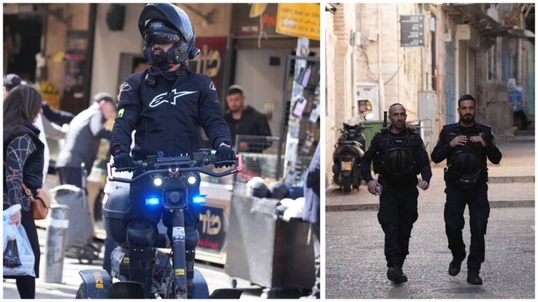 Jerusalem District police officers and Border Police deployed in Jerusalem’s Old City during Ramadan
