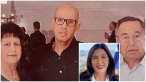 מירי רגב לצד משפחה ירושלמית בהקשר לקשיי תחבורה בדרך לביקור משפחתי בירושלים