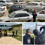 שוטרי משטרת ישראל בפעילות נגד רכבים גנובים מירושלים בכפר פונדוק