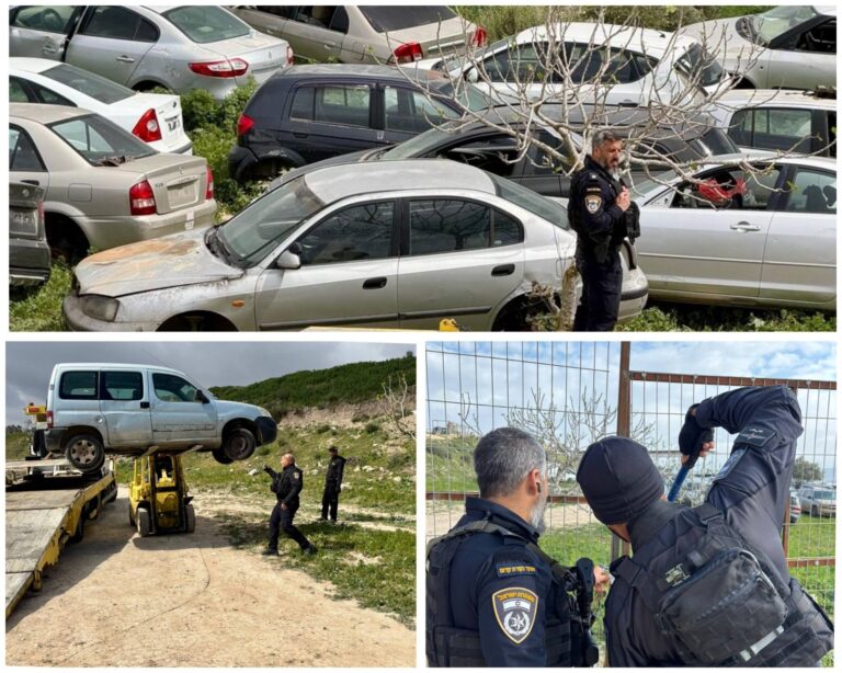 Israeli police operation targeting stolen cars from Jerusalem in Funduq village