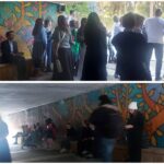 אנשים מתגודדים במנהרת גן סאקר בירושלים בזמן אזעקה במהלך ירי טילים מאיראן על ישראל