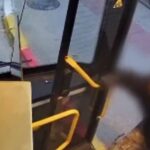 תקיפת נהג אוטובוס בירושלים כפי שתועדה בתוך האוטובוס