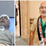 ריאד אלעמור לאחר שחרורו לצד תיעוד ממצבו הרפואי בקהיר לאחר גירושו מישראל