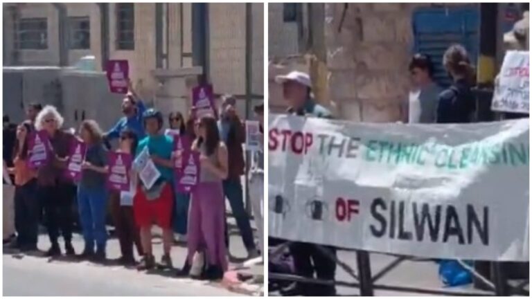 מפגינים במחאה בסילוואן נגד הריסות בתים בירושלים