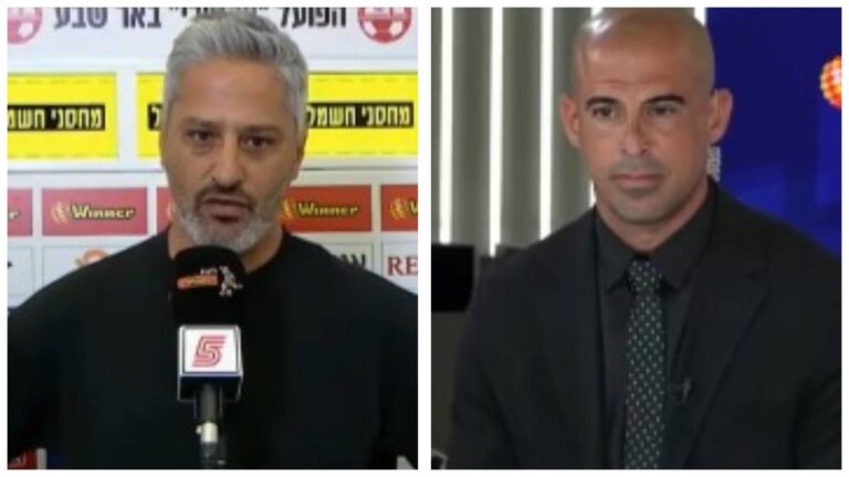 מאמן בית"ר ירושלים ברק יצחקי והפרשן טל בן חיים