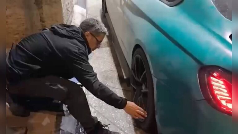 בדיקת תקינות לרכב במסגרת מבצע אכיפה בירושלים, לאחר שעשרות כלי רכב הורדו מהכביש בשל ליקויי בטיחות ורעש חריג