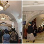 קולאז' מתוך מתחם קבר רחל, שבו נראות מתפללות ומבקרות לאחר השיפוץ במקום