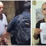 אחמד אל-ספאדי לאחר מעצרו בירושלים ולצד מסמך הנוגע להרחקתו ממתחם הר הבית