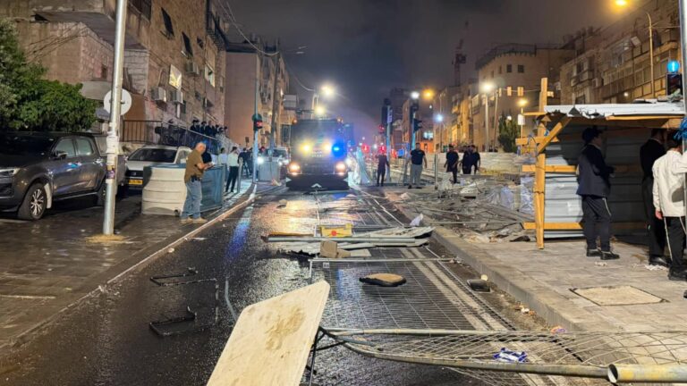 Clashes at the Bar-Ilan light rail construction site in Jerusalem