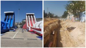 מתקני ארנה PARK לצד עבודות תשתית וחפירות בירושלים בקיץ