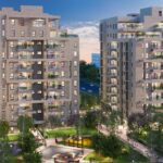 הדמיית מתחם מגורים חדש עם בניינים מדורגים ושטחים ירוקים בירושלים
