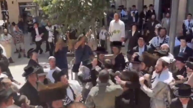 מפגינים חרדים ותומכי "קפה בסמטה" בעימות סביב פתיחת בית הקפה בשבת בירושלים