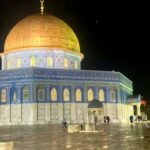 כיפת הסלע בהר הבית בירושלים בשעות הלילה, על רקע הקמפיין לפתיחת הר הבית לעליית יהודים בשבתות