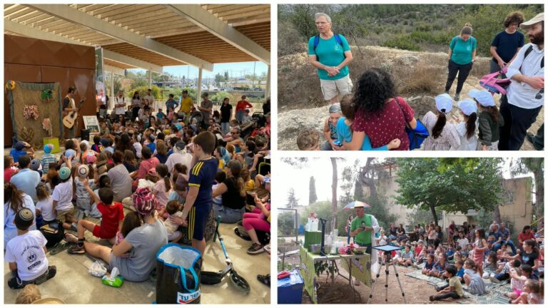 משפחות וילדים בפעילויות טבע, קהילה וסביבה במסגרת פסטיבל "ירוק בפנים ובחוץ" בירושלים