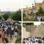 אלפי משתתפים בצעדת ירושלים המסורתית בסוכות על רקע חומות העיר העתיקה