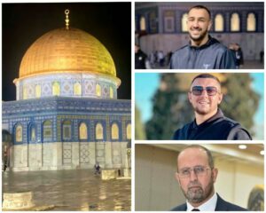 הר הבית בירושלים ולצדו ג'יהאד קוואס, יוסף אל-רישק והשיח' ד"ר איאד אל-עבאסי