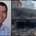 נתנאל-יהונתן שקרון ז"ל וביתו של המחבל קאדרי סמארה בבידו לאחר ההריסה, סמוך לירושלים