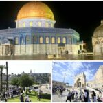 הר הבית בירושלים במהלך סוכות 2026, עם כיפת הסלע, עולים יהודים ושערי המתחם